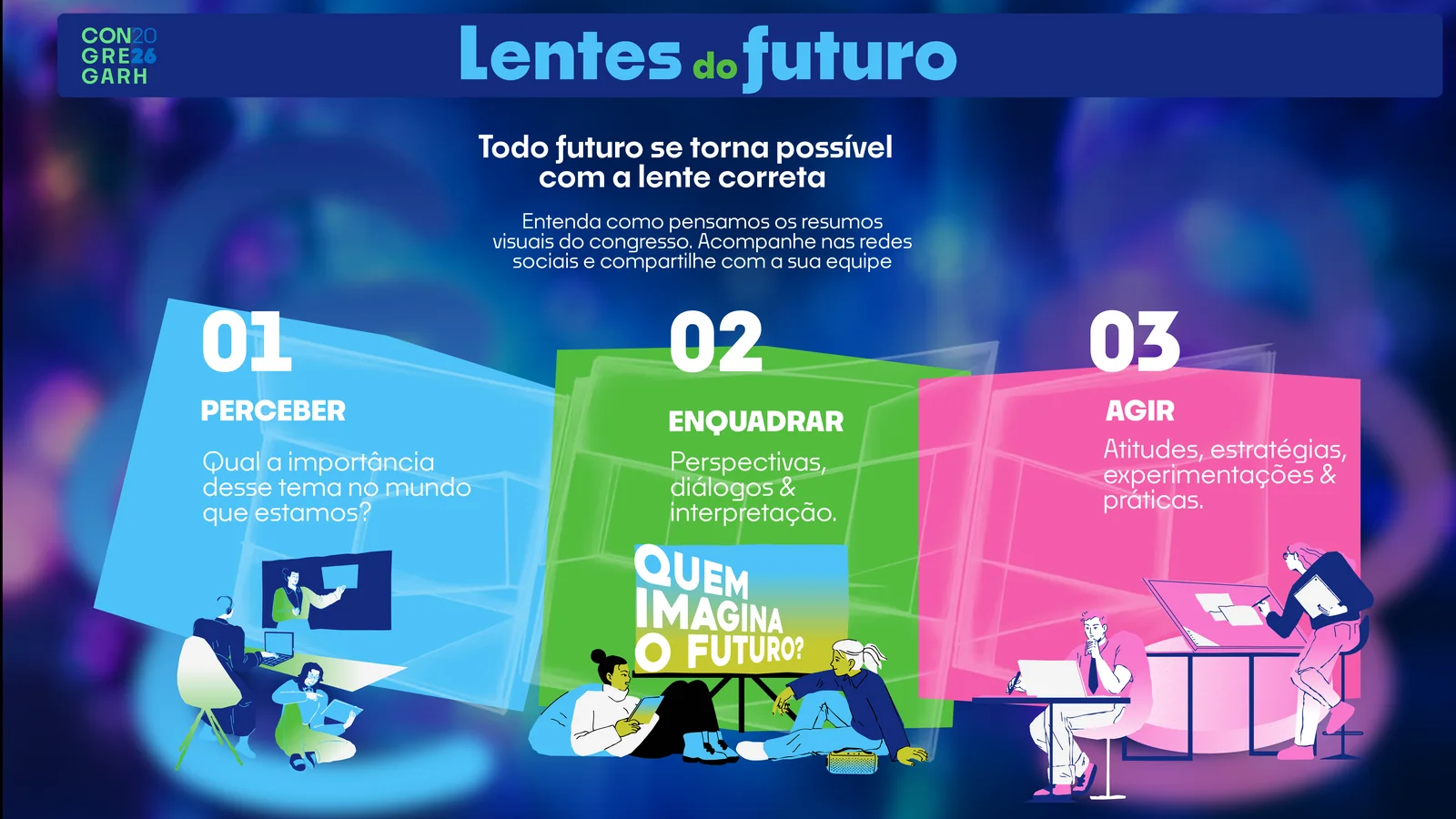 Lentes do futuro: a arte que apresenta os resumos visuais do congresso